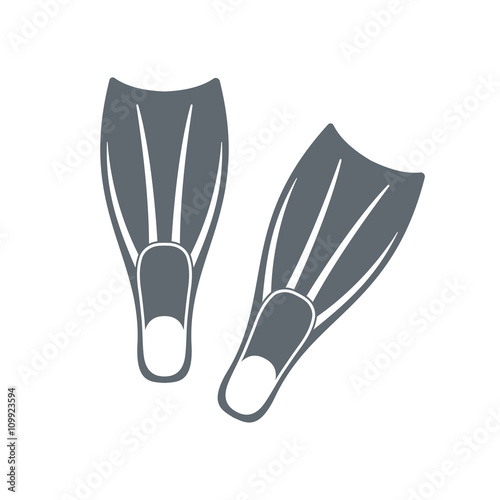 Diving flippers icon on a white background
