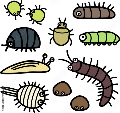 植物に付く害虫のイラストセット