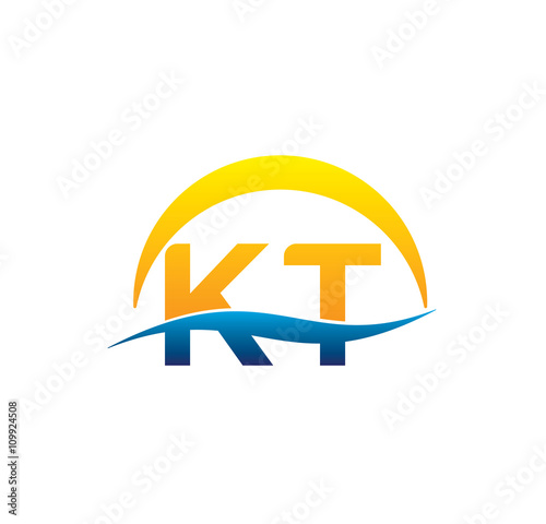 kt initial logo with waving swoosh photo