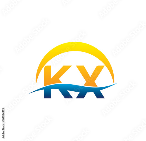 kx initial logo with waving swoosh