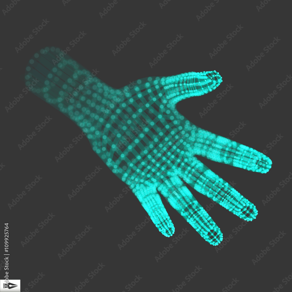 Human Arm. Human Hand Model. Hand Scanning. 3d Covering Skin Human Arm. Human Hand Model. Hand Scanning. 3d Covering Skin