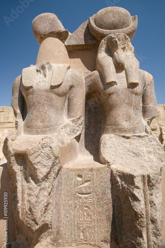 double statue of Sekhmet goddess photo