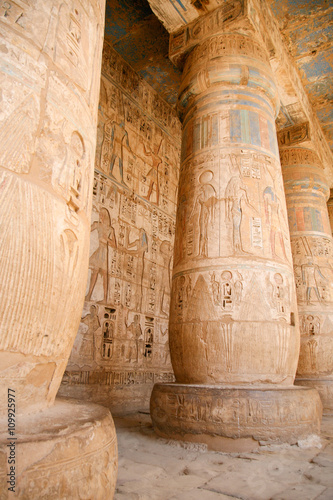 Egyptian reliefs in temple photo