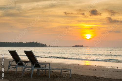 beach chairs before sunset © wandee007