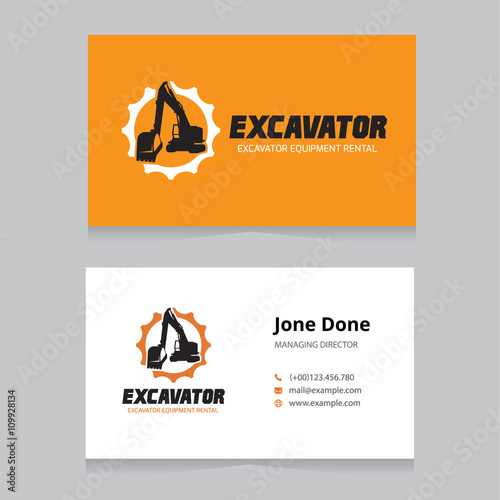 Excavator logo. Vector logo template.