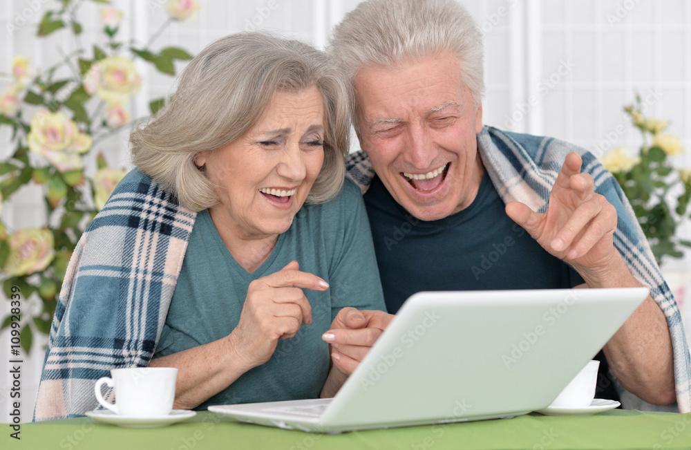 Senior couple with laptop Senior couple with laptop