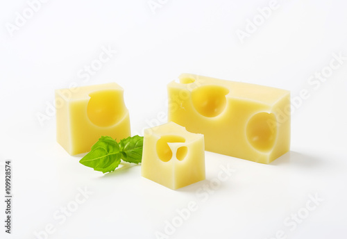 pieces of emmental cheese