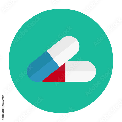 Vitamin pills flat icon