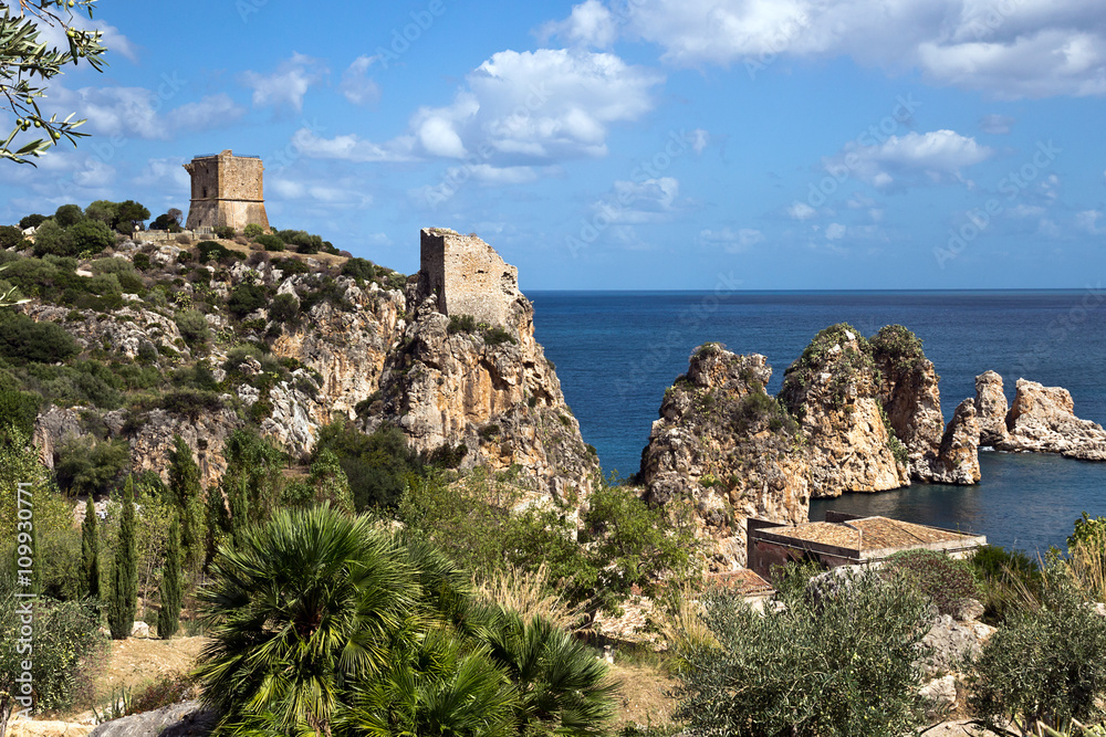 The sea stacks of Scopello near Nature Reserve dello Zingaro - Trapani province, Sicily
