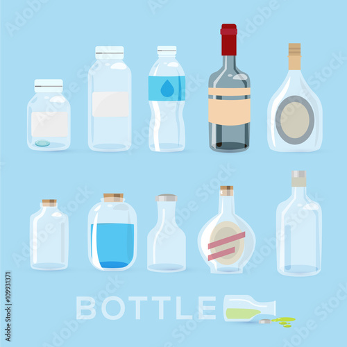 Bottles set - vector