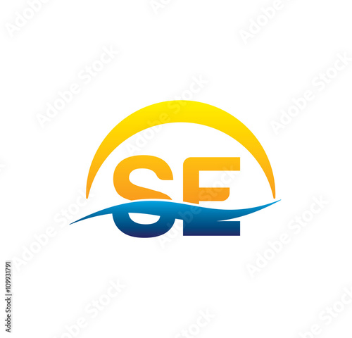 se initial logo with waving swoosh