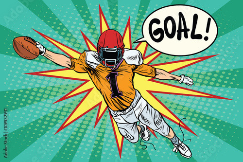 American football athlete ball goal