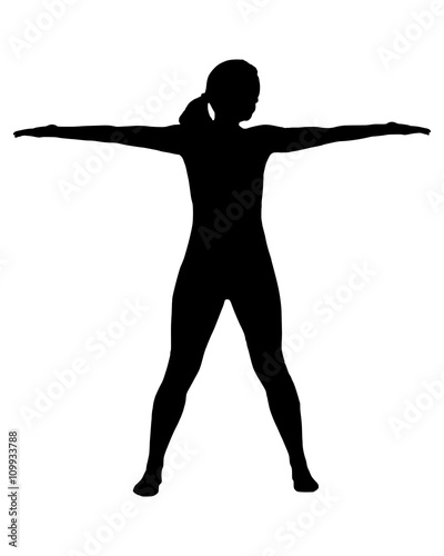 Silhouette einer Frau beim Yoga