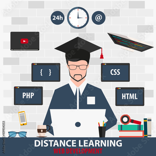 Distance learning. Online education web development