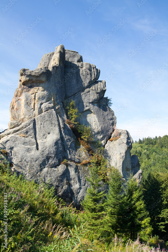 Rock fortress in Carpathian Mountains