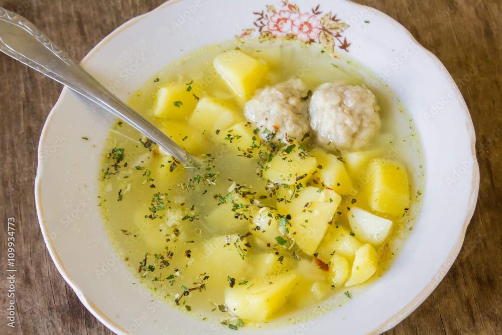 Soup with meatballs Soup with meatballs