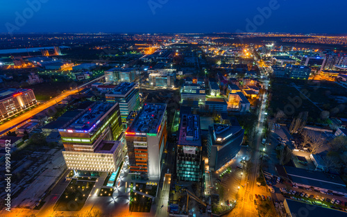 Night view from the tallest building in Bucharest
