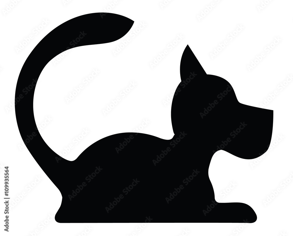 Symbolic Silhouette of a Lying Dog isolated on white Symbolic Silhouette of a Lying Dog isolated on white