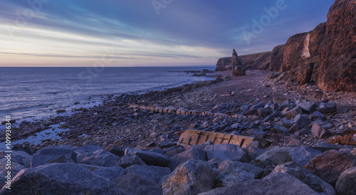 Early morning at Chemical Beach  Seaham  Co Durham  England  UK.