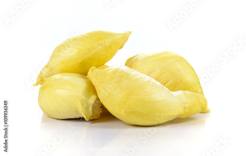 Durian , King of Fruits on white background.