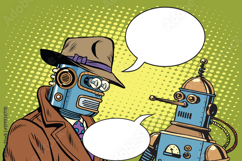 Dad and son robots