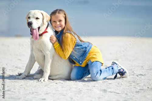 Kid with labrador 