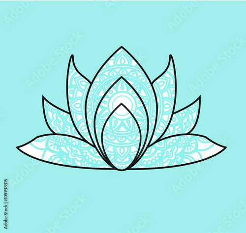 Decorated lotus flower vector, fiore di loto decorato vettoriale