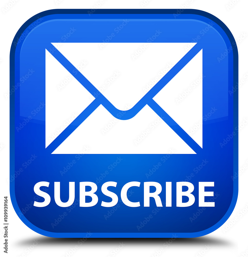 Subscribe (email icon) blue square button Subscribe (email icon) blue square button