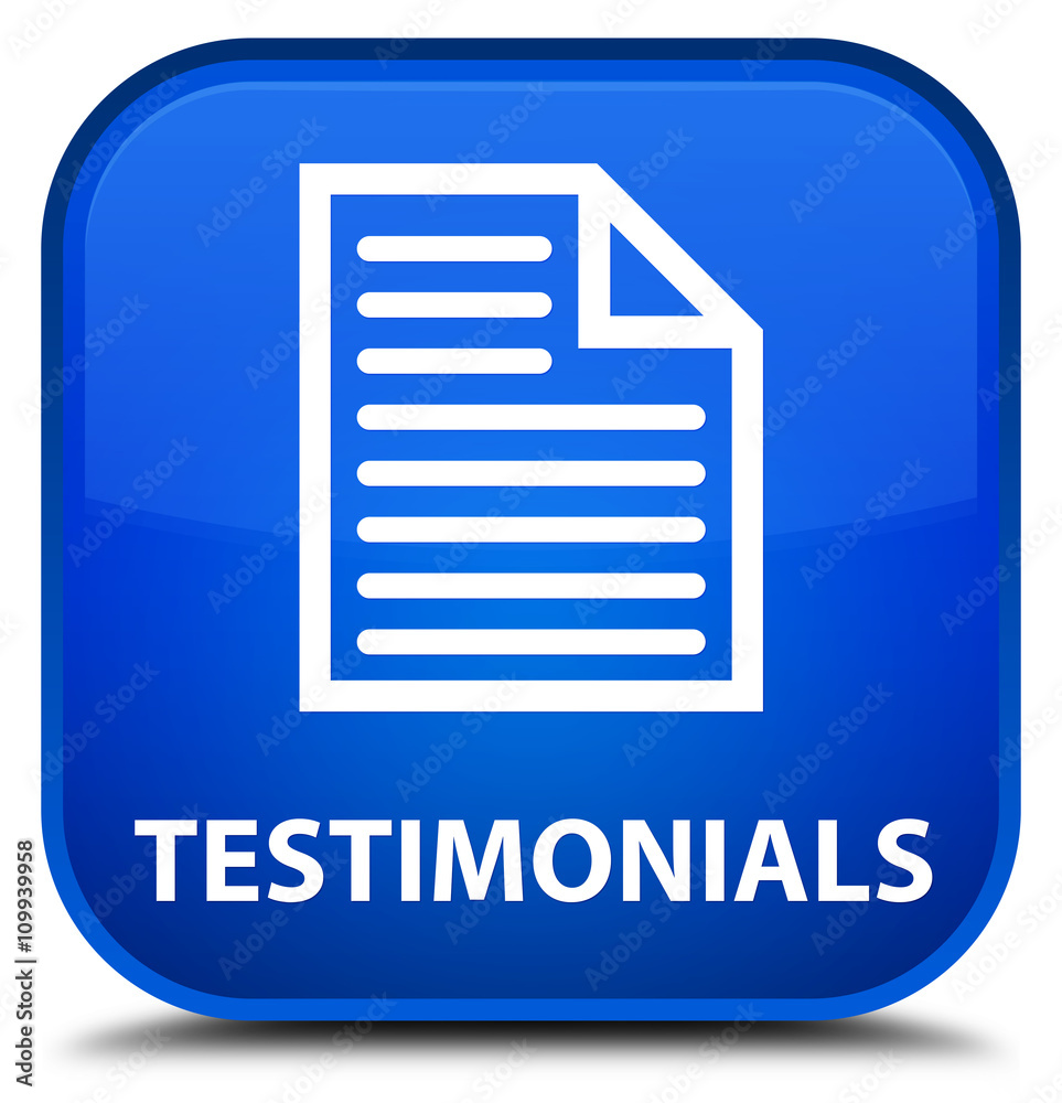 Testimonials (page icon) blue square button Testimonials (page icon) blue square button