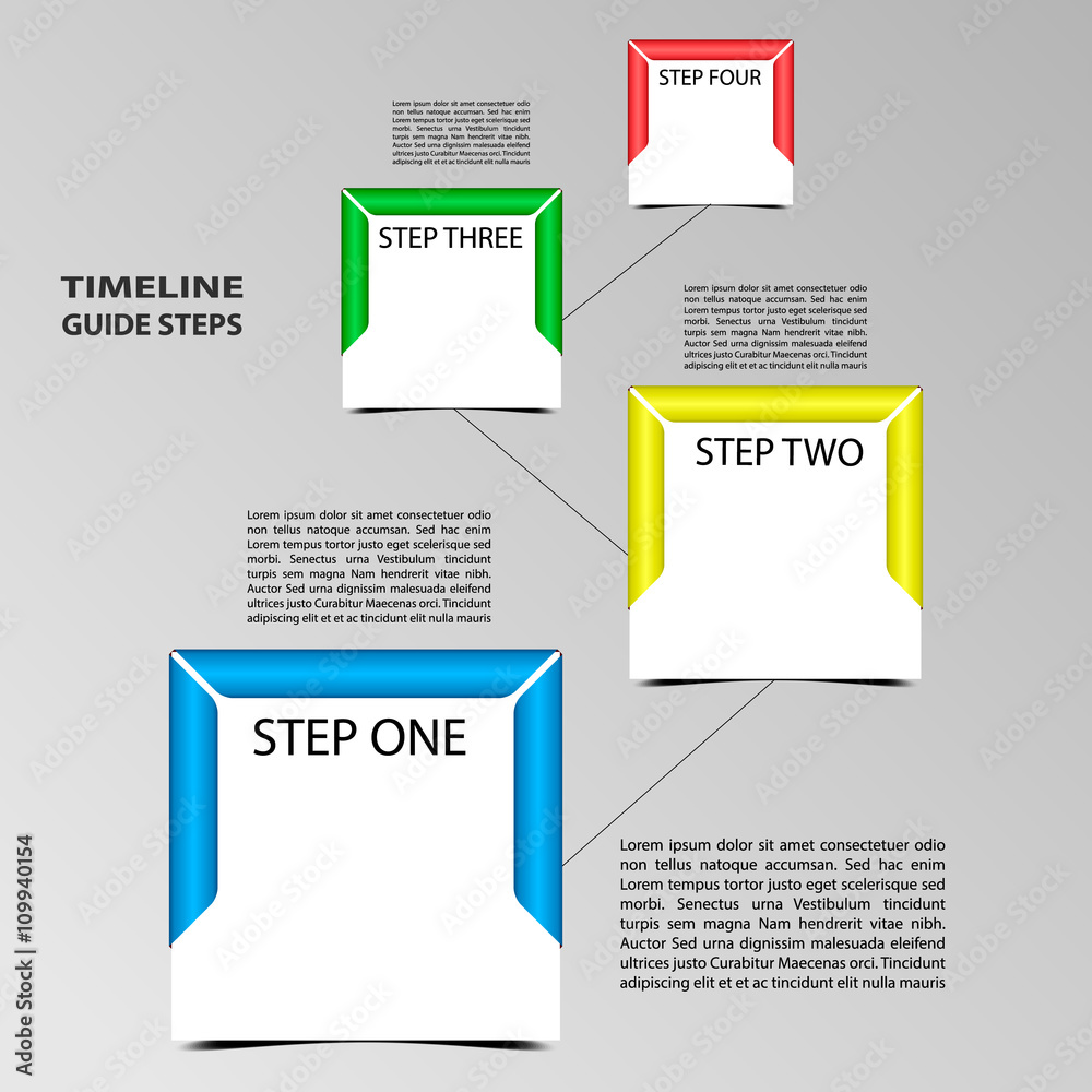 Four steps timeline template.