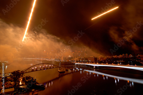 Australia Landscape : Brisbane River Firework