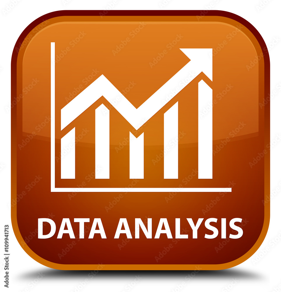 Data analysis (statistics icon) brown square button Data analysis (statistics icon) brown square button