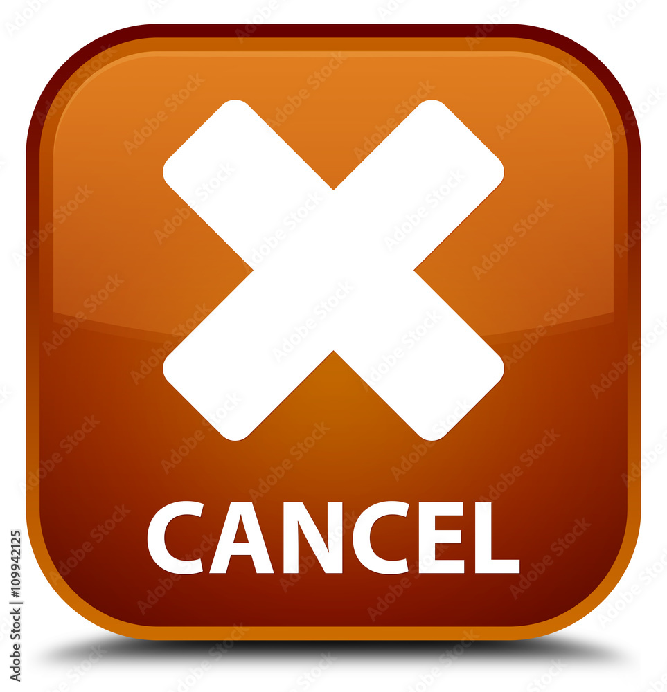 Obraz premium Cancel brown square button