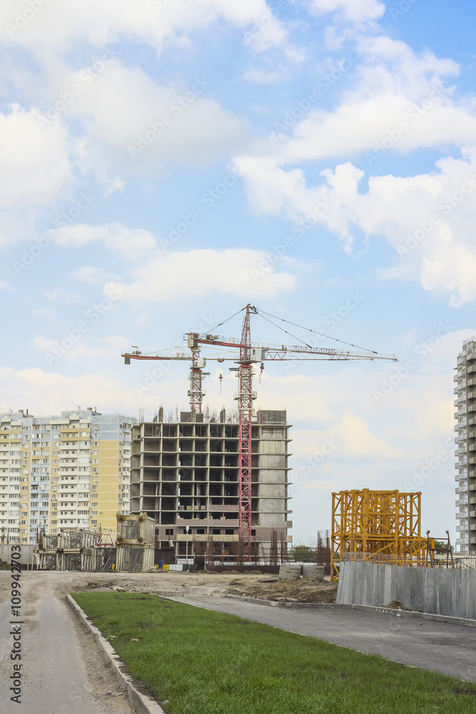 The construction of a new neighborhood. The construction of a new neighborhood.
