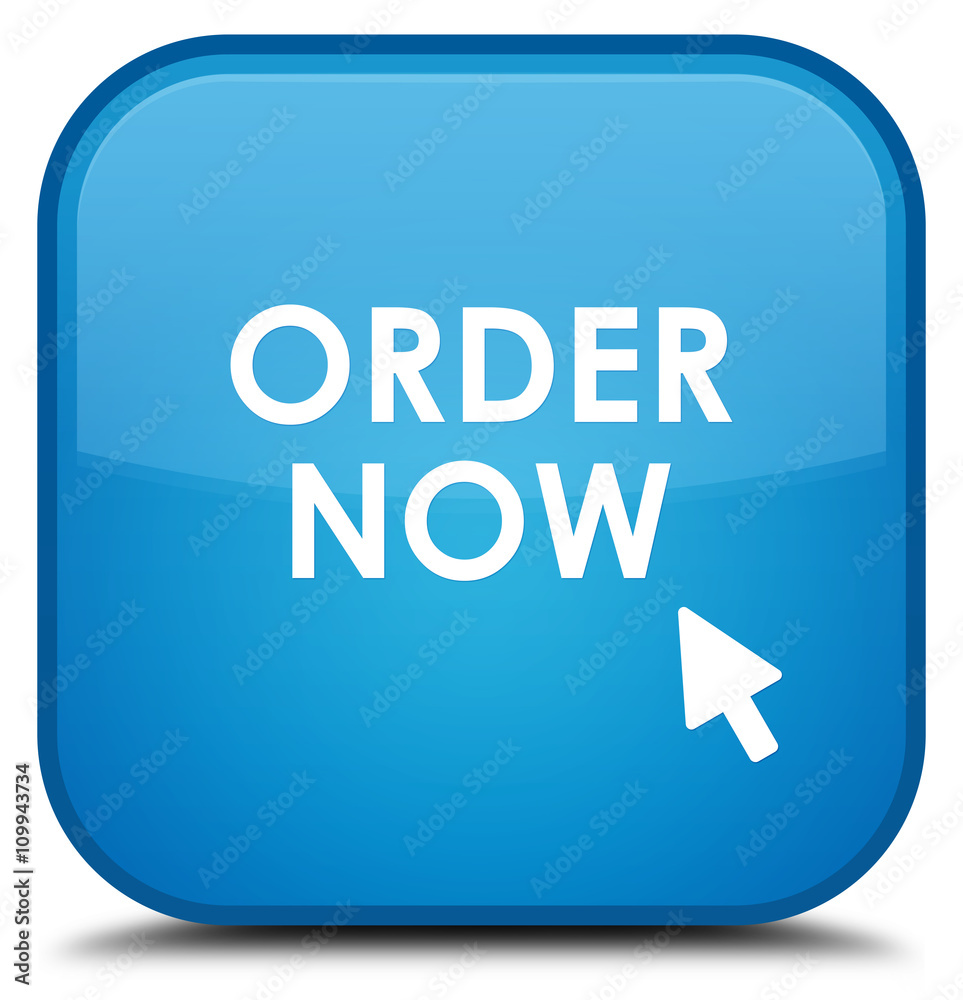 Order now cyan blue square button Order now cyan blue square button