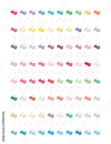 Printer Set Minimalistic,Flat Design.Printable planner ,stickers for planner,journaling,school office,scrapbook.Isolated.Vector set elements.