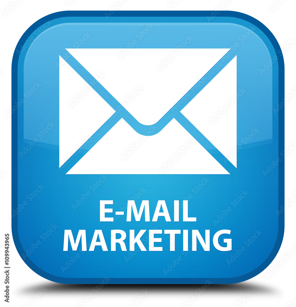 E-mail marketing cyan blue square button E-mail marketing cyan blue square button