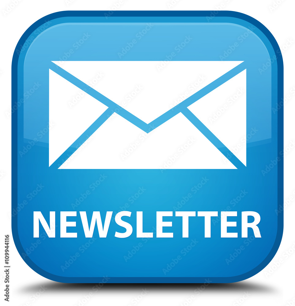 Newsletter cyan blue square button Newsletter cyan blue square button