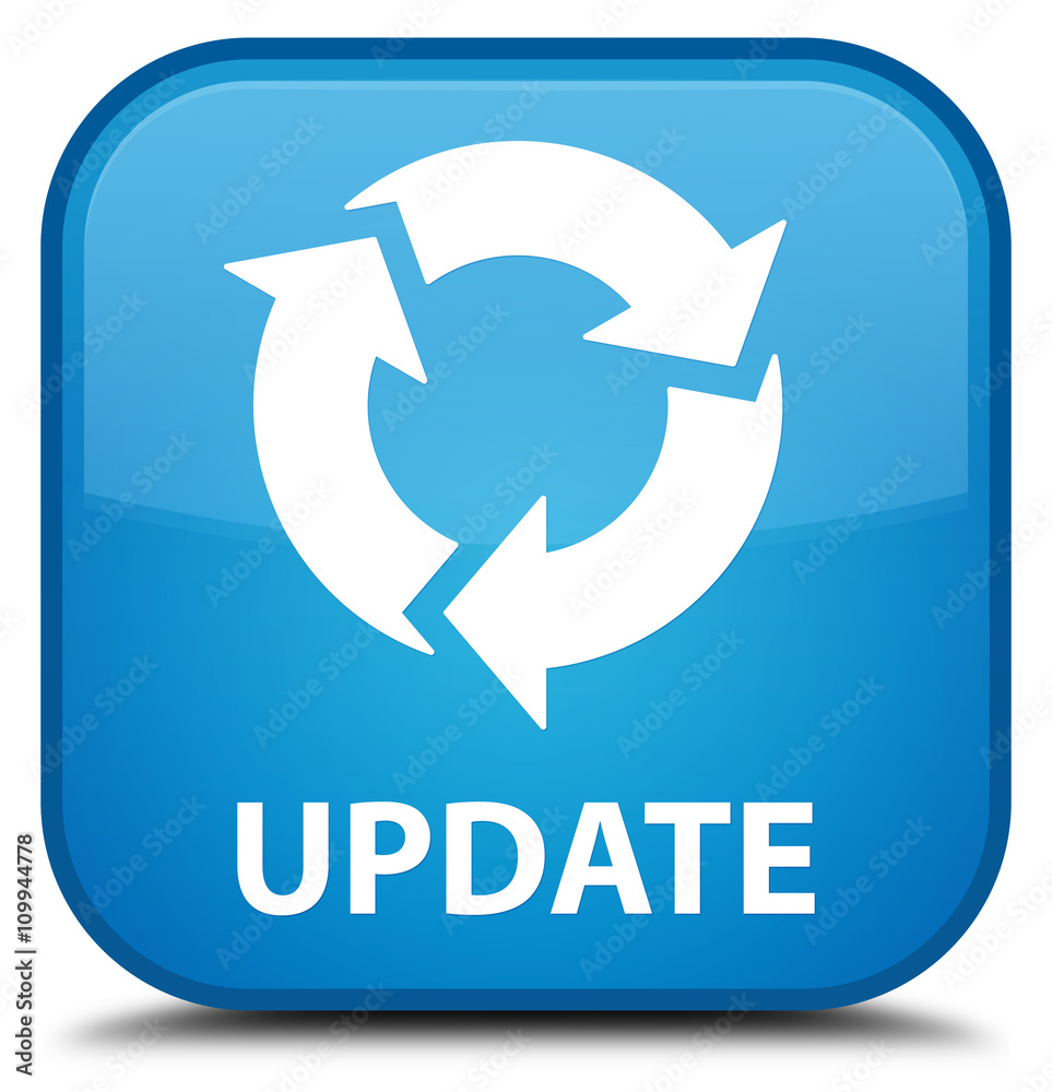 Update (refresh icon) cyan blue square button Update (refresh icon) cyan blue square button