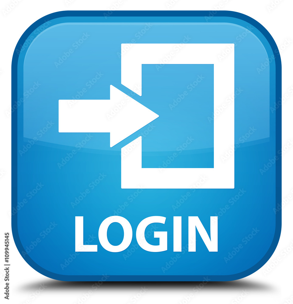 Login cyan blue square button Login cyan blue square button
