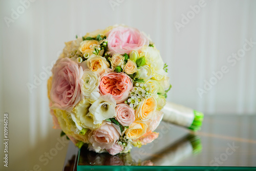 Wedding Bridal bouquet - colorful flowers White roses