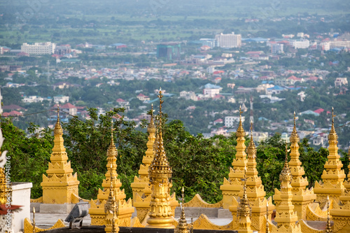 golden pagoda at mandalay hill