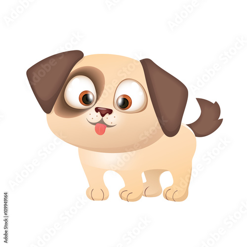 Cartoon Cute Funny Puppy 