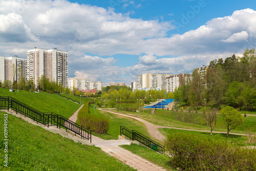 Boulevard in Zelenograd Administrative District of Moscow © olgavolodina