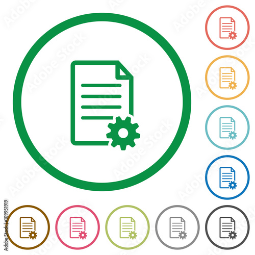 Document setup outlined flat icons