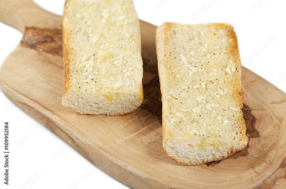 toasted bread with butter and herbs