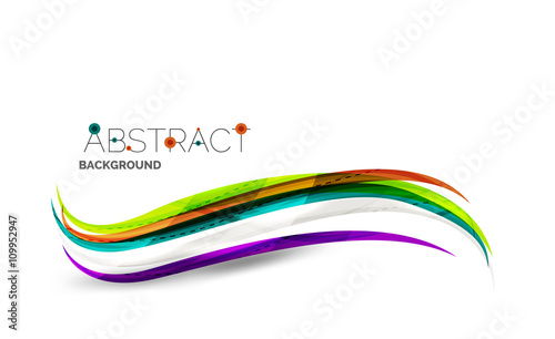 Colorful stripes wave composition, business template