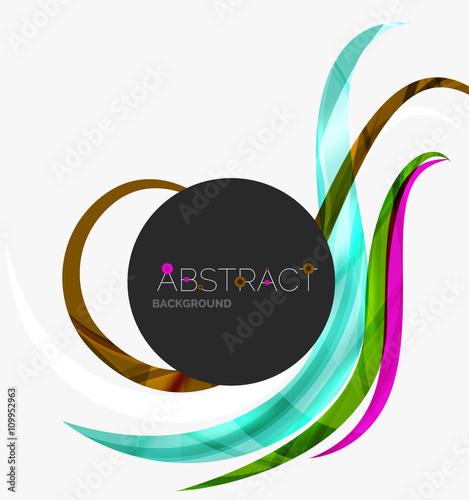 Colorful stripes wave composition, business template