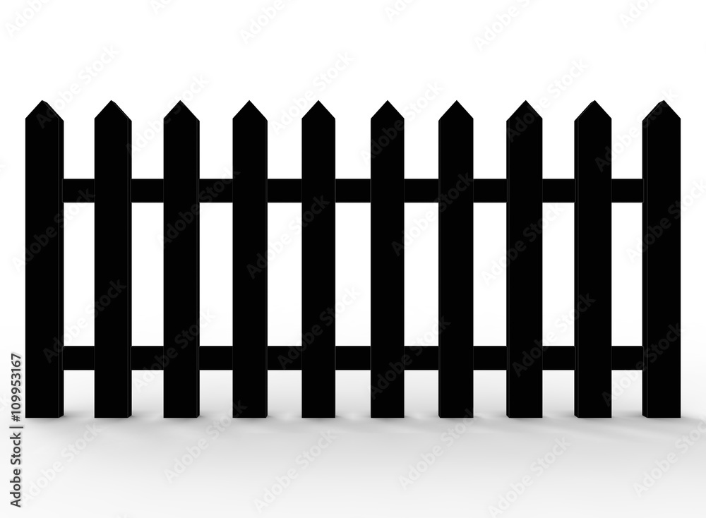 3d illustration of simple fence. low poly style. simple to use. on white background isolated with shadow. black and white 3d illustration of simple fence. low poly style. simple to use. on white background isolated with shadow. black and white