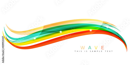 Colorful stripes wave composition, business template